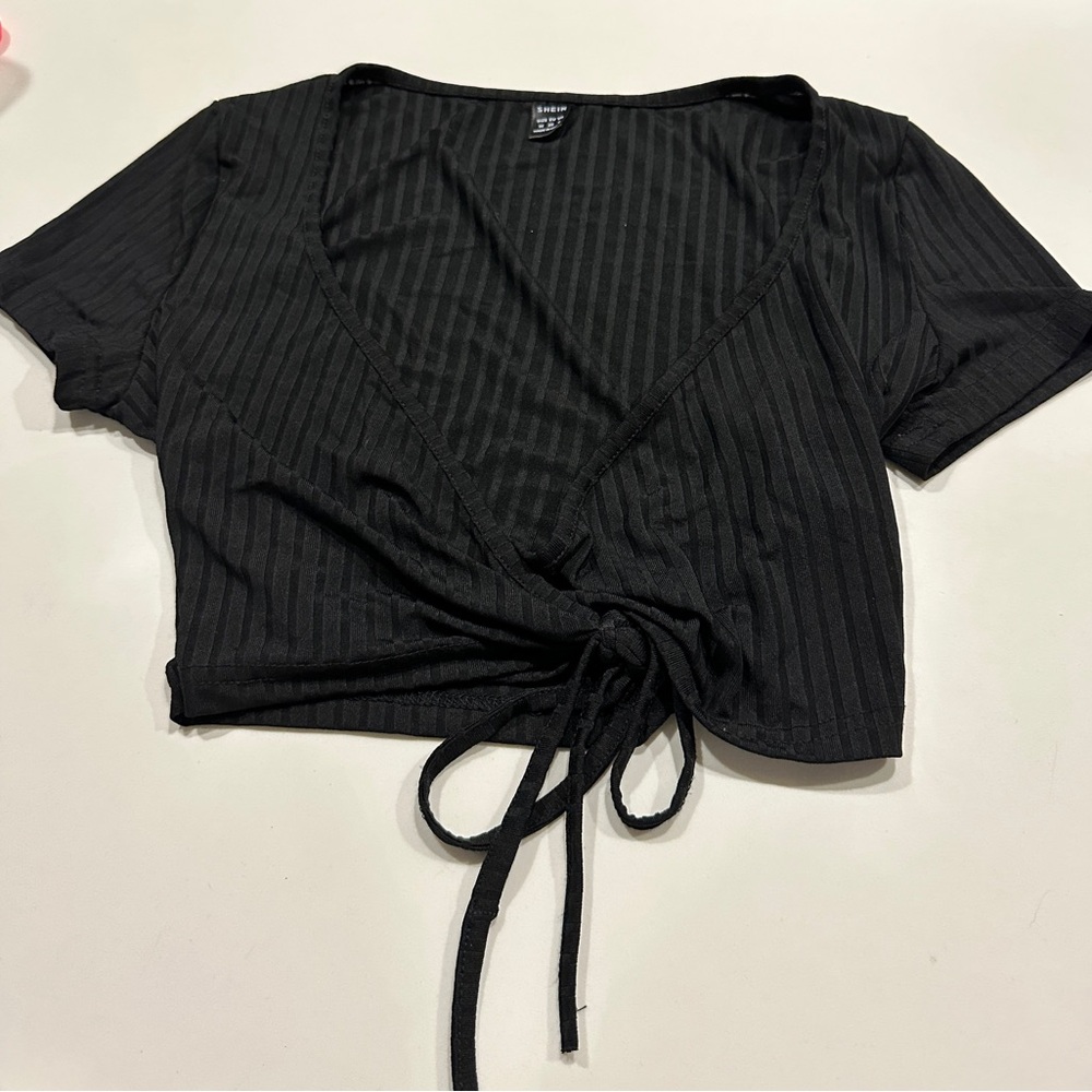 SHEIN SXY Surplice Neck Knot Side Top L